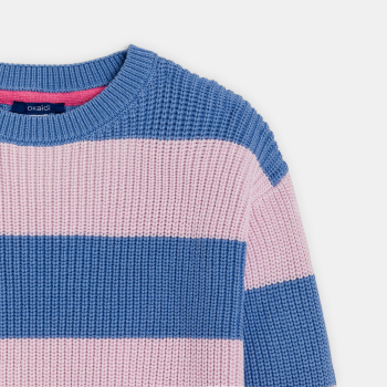 كنزة مخططة باللون الأزرق للفتيات